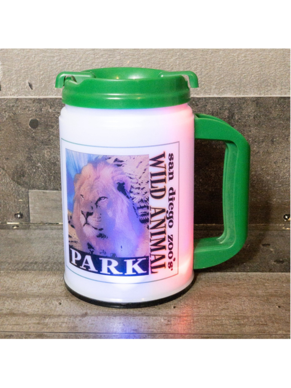 SAN DIEGO ZOO WILD ANIMAL PARK LIGHT UP CUP W/ LID WORKS VINTAGE RETRO MUG - Picture 9 of 9